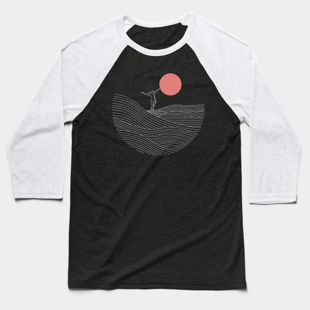 Line Surfer, Hanging Ten Baseball T-Shirt by JDP Designs